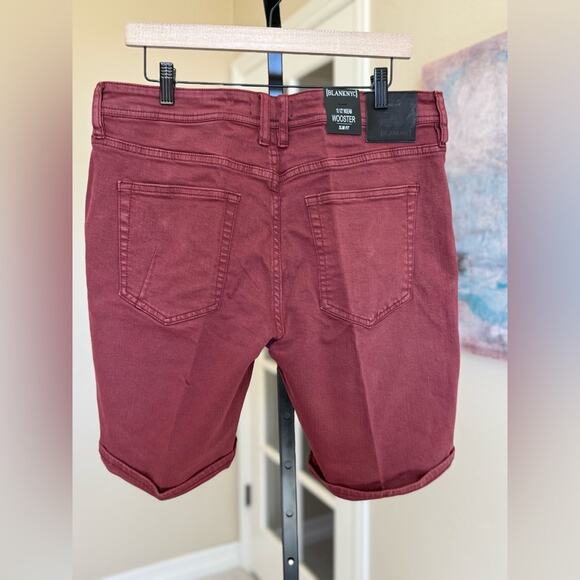 New BlankNYC Men’s Wooster Slim Fit Denim Jean Shorts Red Size 33 - Picture 2 of 4